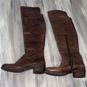 Brown Leather Knee-High Boots by Vince Camuto